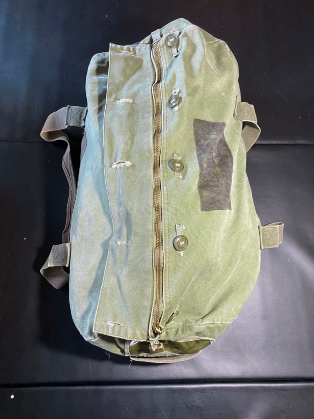 Large Military Duffle Bag Genuine Canadian Armed Forces Vintage With Patchwork